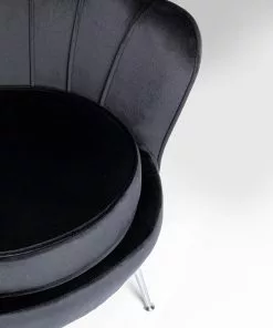 Kare Design Water Lily Nojatuoli - Musta, Kromi -Huonekalu kauppa fotel water lily 85x83 cm czarny nogi srebrne 7