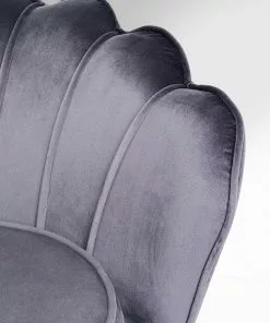 Kare Design Water Lily Nojatuoli - Harmaa, Kulta -Huonekalu kauppa fotel welurowy muszelka szary nogi zlote 85x83 cm 6