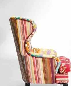 Kare Design Patchwork Nojatuoli, Punainen -Huonekalu kauppa fotel wing patchwork 72x110 cm kolorowy 4