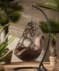 Kare Design Ibiza Brown Roikkuva Tuoli, Ruskea -Huonekalu kauppa fotel wiszacy ibiza 105x193 cm srebrny 10