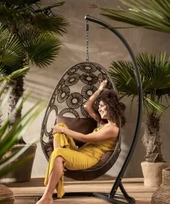 Kare Design Ibiza Brown Roikkuva Tuoli, Ruskea -Huonekalu kauppa fotel wiszacy ibiza 105x193 cm srebrny 11