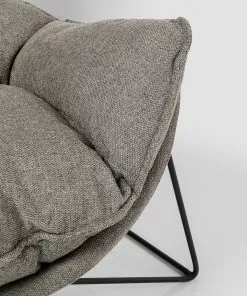 Kare Design Snuggle Nojatuoli + Rahi - Harmaa (2/osaa) -Huonekalu kauppa fotel z podnozkiem szary nogi czarne 94x91 cm 11