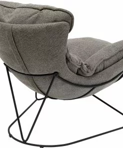 Kare Design Snuggle Nojatuoli + Rahi - Harmaa (2/osaa) -Huonekalu kauppa fotel z podnozkiem szary nogi czarne 94x91 cm 4