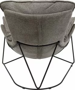 Kare Design Snuggle Nojatuoli + Rahi - Harmaa (2/osaa) -Huonekalu kauppa fotel z podnozkiem szary nogi czarne 94x91 cm 5