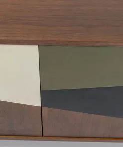 Kare Design Lamello Clolore Sivupöytä Senkki - Monivärinen 200x70cm -Huonekalu kauppa komoda 4 drzwiowa brazowa fornir orzech front geometryczny 200x70 cm 10