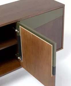 Kare Design Lamello Clolore Sivupöytä Senkki - Monivärinen 200x70cm -Huonekalu kauppa komoda 4 drzwiowa brazowa fornir orzech front geometryczny 200x70 cm 13