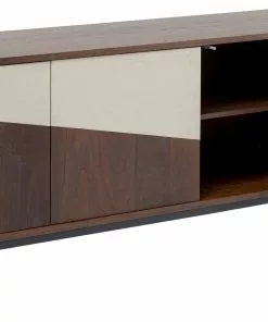 Kare Design Lamello Clolore Sivupöytä Senkki - Monivärinen 200x70cm -Huonekalu kauppa komoda 4 drzwiowa brazowa fornir orzech front geometryczny 200x70 cm 4