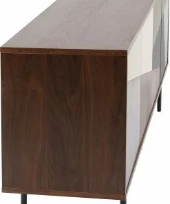 Kare Design Lamello Clolore Sivupöytä Senkki - Monivärinen 200x70cm -Huonekalu kauppa komoda 4 drzwiowa brazowa fornir orzech front geometryczny 200x70 cm 6