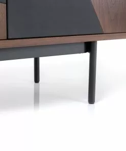 Kare Design Lamello Clolore Sivupöytä Senkki - Monivärinen 200x70cm -Huonekalu kauppa komoda 4 drzwiowa brazowa fornir orzech front geometryczny 200x70 cm 8