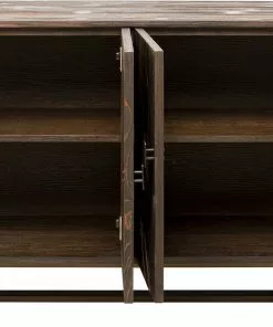 Kare Design Salerno Senkki, Sivupöytä - Massiivikuusi, Metalli 180x83cm -Huonekalu kauppa komoda 4 drzwiowa drewno jodlowe i stal 180x83 cm 4