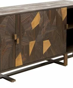 Kare Design Salerno Senkki, Sivupöytä - Massiivikuusi, Metalli 180x83cm -Huonekalu kauppa komoda 4 drzwiowa drewno jodlowe i stal 180x83 cm 5