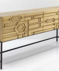 Kare Design Futuro Sivupöytä, Senkki 183x86cm -Huonekalu kauppa komoda 4 drzwiowa zlota recznie kuta stal mosiezna 183x86 cm 2