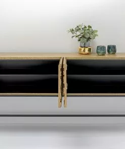 Kare Design Futuro Sivupöytä, Senkki 183x86cm -Huonekalu kauppa komoda 4 drzwiowa zlota recznie kuta stal mosiezna 183x86 cm 4