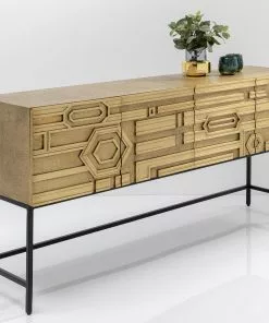 Kare Design Futuro Sivupöytä, Senkki 183x86cm -Huonekalu kauppa komoda 4 drzwiowa zlota recznie kuta stal mosiezna 183x86 cm 6