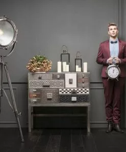 Kare Design Chalet Korkea Lipasto 13 Laatikkoa, Hopea -Huonekalu kauppa komoda chalet 110x105 cm kolorowa 12