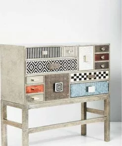 Kare Design Chalet Korkea Lipasto 13 Laatikkoa, Hopea -Huonekalu kauppa komoda chalet 110x105 cm kolorowa 3