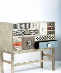 Kare Design Chalet Korkea Lipasto 13 Laatikkoa, Hopea -Huonekalu kauppa komoda chalet 110x105 cm kolorowa 4