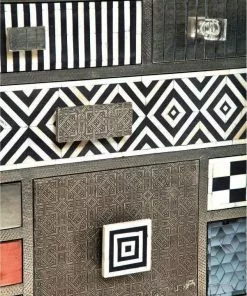 Kare Design Chalet Korkea Lipasto 13 Laatikkoa, Hopea -Huonekalu kauppa komoda chalet 110x105 cm kolorowa 8