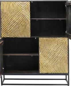 Kare Design Circulo Kaappi -Huonekalu kauppa komoda circulo 120x150 cm czarno zlota 3