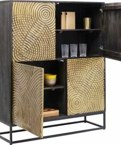 Kare Design Circulo Kaappi -Huonekalu kauppa komoda circulo 120x150 cm czarno zlota 5