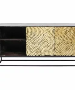 Kare Design Circulo Senkki -Huonekalu kauppa komoda circulo 160x80 cm czarno zlota 3