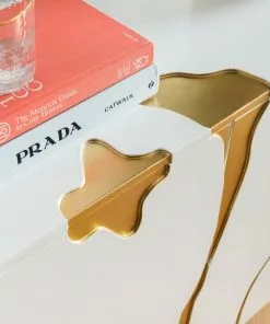 Kare Design Cracked Senkki, Sivupöytä - Valkoinen/kulta 165x80cm -Huonekalu kauppa komoda cracked 165x80 cm bialo zlota 11