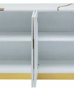 Kare Design Cracked Senkki, Sivupöytä - Valkoinen/kulta 165x80cm -Huonekalu kauppa komoda cracked 165x80 cm bialo zlota 3