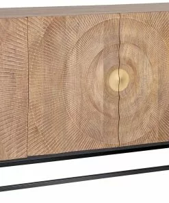 Kare Design Madeira Hell Senkki, Sivupöytä 177x75cm -Huonekalu kauppa komoda drewniana czterodrzwiowa boho podstawa czarna 177x75 cm 2