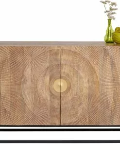 Kare Design Madeira Hell Senkki, Sivupöytä 177x75cm -Huonekalu kauppa komoda drewniana czterodrzwiowa boho podstawa czarna 177x75 cm 5