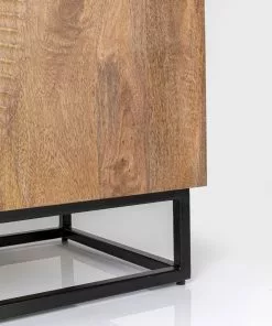 Kare Design Madeira Hell Senkki, Sivupöytä 177x75cm -Huonekalu kauppa komoda drewniana czterodrzwiowa boho podstawa czarna 177x75 cm 9