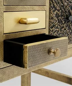 Kare Design Chalet Korkea Lipasto - Kulta 13 Laatikkoa -Huonekalu kauppa komoda ekskluzywna z szufladami antyczne zloto reczne wykonanie 110x105 cm 11