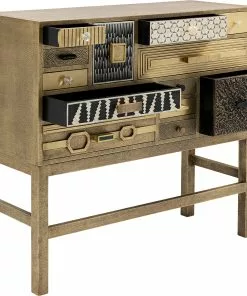 Kare Design Chalet Korkea Lipasto - Kulta 13 Laatikkoa -Huonekalu kauppa komoda ekskluzywna z szufladami antyczne zloto reczne wykonanie 110x105 cm 2