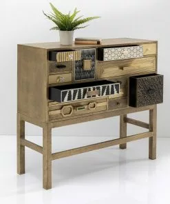 Kare Design Chalet Korkea Lipasto - Kulta 13 Laatikkoa -Huonekalu kauppa komoda ekskluzywna z szufladami antyczne zloto reczne wykonanie 110x105 cm 4