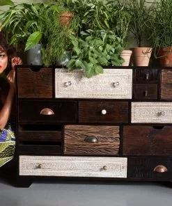 Kare Design Finca Lipasto 14 Laatikkoa -Huonekalu kauppa komoda finca 114x80 cm ciemnobrazowa mango 9