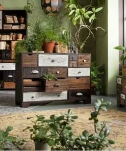 Kare Design Quinta Lipasto, 14 Laatikkoa -Huonekalu kauppa komoda finca 114x80 cm ciemnobrazowa topola 12