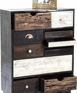 Kare Design Finca 10 Laatikkoa -Huonekalu kauppa komoda finca 70x90 cm ciemnobrazowa fronty kolorowe 10