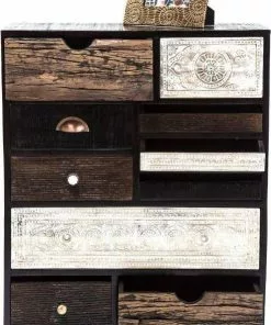 Kare Design Finca 10 Laatikkoa -Huonekalu kauppa komoda finca 70x90 cm ciemnobrazowa fronty kolorowe 11