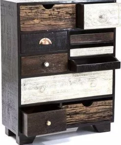 Kare Design Finca 10 Laatikkoa -Huonekalu kauppa komoda finca 70x90 cm ciemnobrazowa fronty kolorowe 3