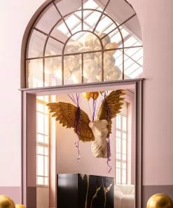 Kare Design Cracked Senkki - Musta, Kulta 165x80cm -Huonekalu kauppa komoda glamour czterodrzwiowa czarno zlota 165 cm 8