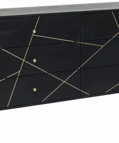 Kare Design Gold Vein Senkki 6 Laatikkoa 145x82cm -Huonekalu kauppa komoda gold vein 145x82 cm ciemnobrazowa 2