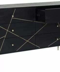 Kare Design Gold Vein Senkki 6 Laatikkoa 145x82cm -Huonekalu kauppa komoda gold vein 145x82 cm ciemnobrazowa 3