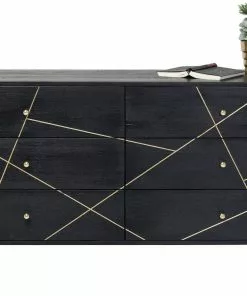 Kare Design Gold Vein Senkki 6 Laatikkoa 145x82cm -Huonekalu kauppa komoda gold vein 145x82 cm ciemnobrazowa 4