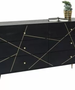 Kare Design Gold Vein Senkki 6 Laatikkoa 145x82cm -Huonekalu kauppa komoda gold vein 145x82 cm ciemnobrazowa 5