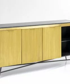 Kare Design Goldie Senkki 160x86cm -Huonekalu kauppa komoda goldie 160x86 cm drewno mango zlota blat zielony marmur 3