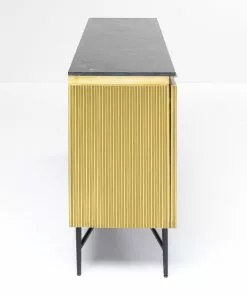 Kare Design Goldie Senkki 160x86cm -Huonekalu kauppa komoda goldie 160x86 cm drewno mango zlota blat zielony marmur 5