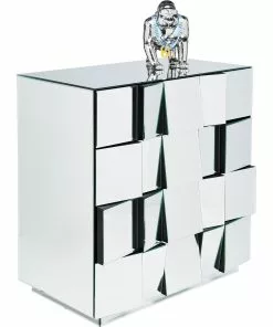 Kare Design Illusion Big Lipasto, Yöpöytä 4 Laatikkoa -Huonekalu kauppa komoda illusion 74x79 cm szklana 2