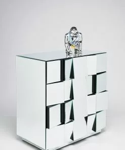 Kare Design Illusion Big Lipasto, Yöpöytä 4 Laatikkoa -Huonekalu kauppa komoda illusion 74x79 cm szklana 3