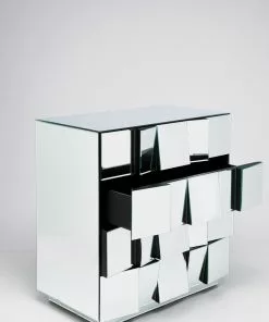 Kare Design Illusion Big Lipasto, Yöpöytä 4 Laatikkoa -Huonekalu kauppa komoda illusion 74x79 cm szklana 4
