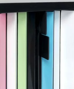 Kare Design Concertina Senkki, Sivupöytä - Colore, Monivärinen 186x74cm -Huonekalu kauppa komoda kolorowa z szufladami i drzwiami mdf 186 cm podstawa czarna stalowa 10