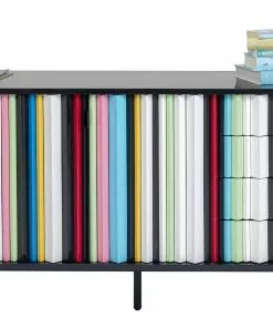 Kare Design Concertina Senkki, Sivupöytä - Colore, Monivärinen 186x74cm -Huonekalu kauppa komoda kolorowa z szufladami i drzwiami mdf 186 cm podstawa czarna stalowa 3